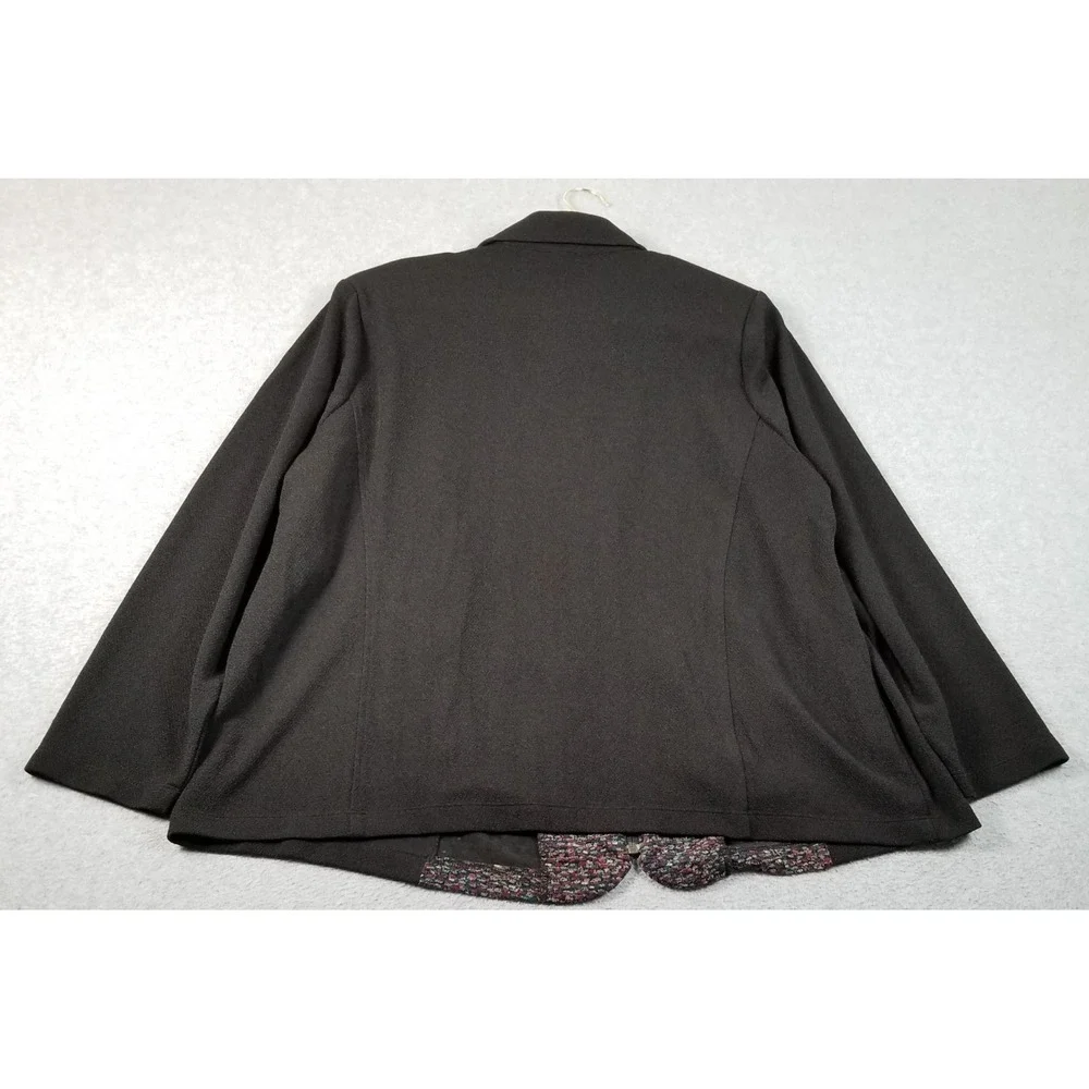 Maggie Barnes Jacket Womens 1X Multicolor Abstract Textured Long Sleeve Full Zip